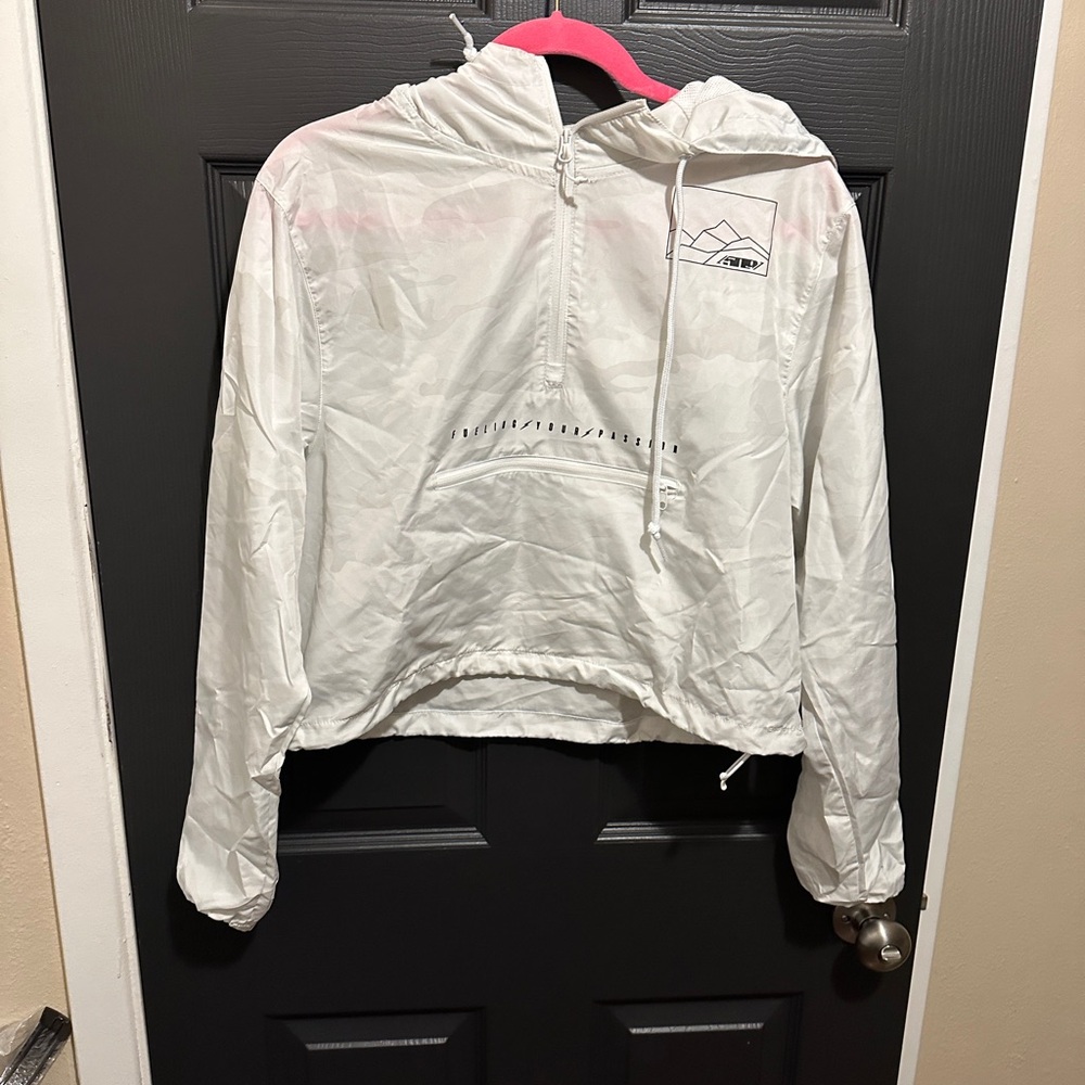 White Hooded Jacket with Logo